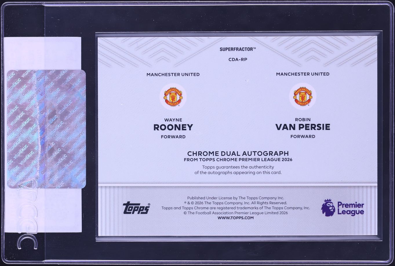2025 Topps Chrome Premier League Superfractor Wayne Rooney Robin Van Persie AUTO 1/1 CGC AUTH
