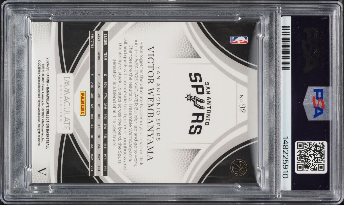 2024 Immaculate Collection Red Victor Wembanyama 1/49 #92 PSA 8 NM-MT