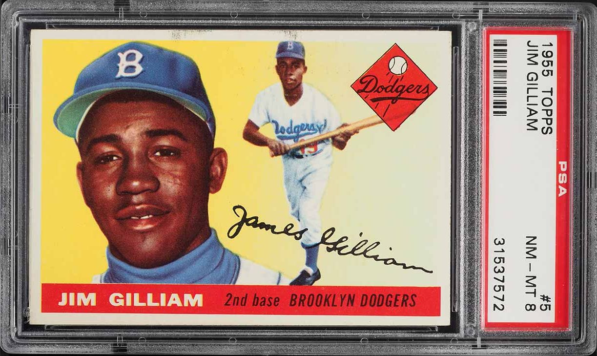 1955 Topps Junior Gilliam #5 PSA 8 NM-MT