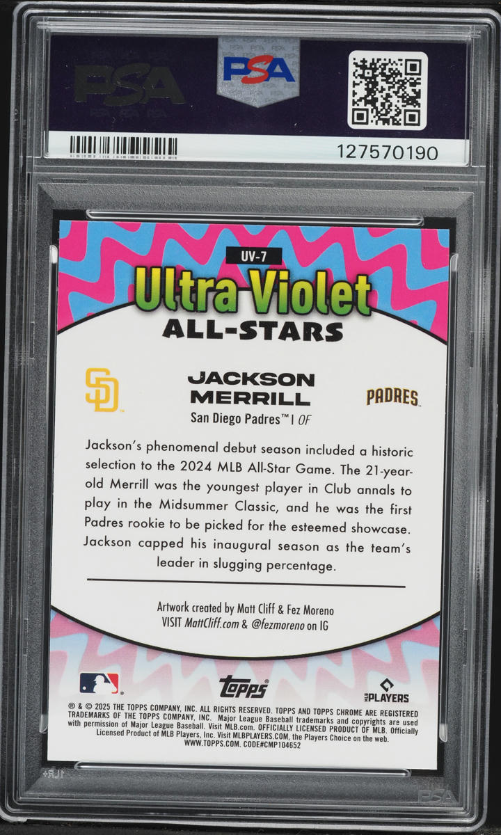 2025 Topps Chrome Ultra Violet All Stars Jackson Merrill #UV7 PSA 9 MINT