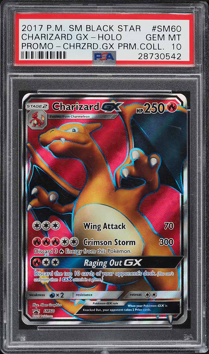 2017 Pokemon SM Black Star Promo Premium Collection Full Art Charizard GX PSA 10