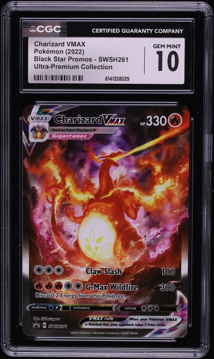 2022 Pokemon Sword & Shield Promo Ultra Premium Full Art Charizard VMAX #SWSH261 CGC 10 GEM