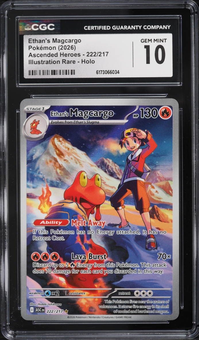 2026 Pokemon Mega Evolution Ascended Heroes IR Ethan's Magcargo #222 CGC 10 GEM MINT