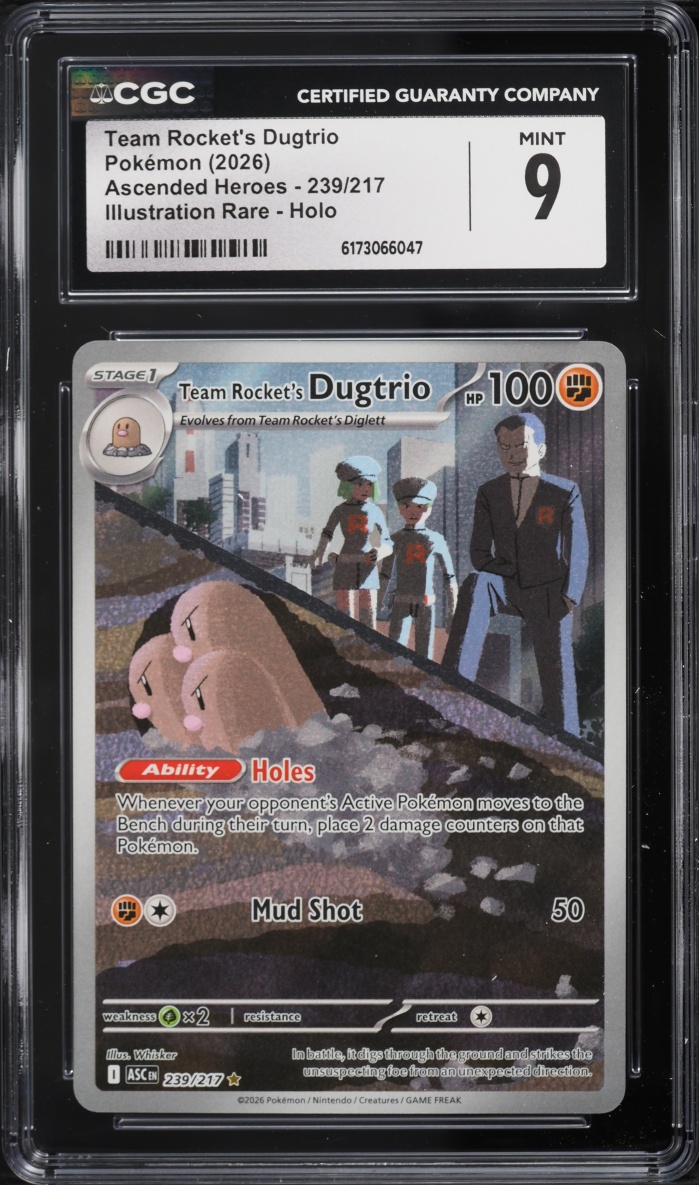 2026 Pokemon Mega Evolution Ascended Heroes IR Team Rocket's Dugtrio #239 CGC 9 MINT