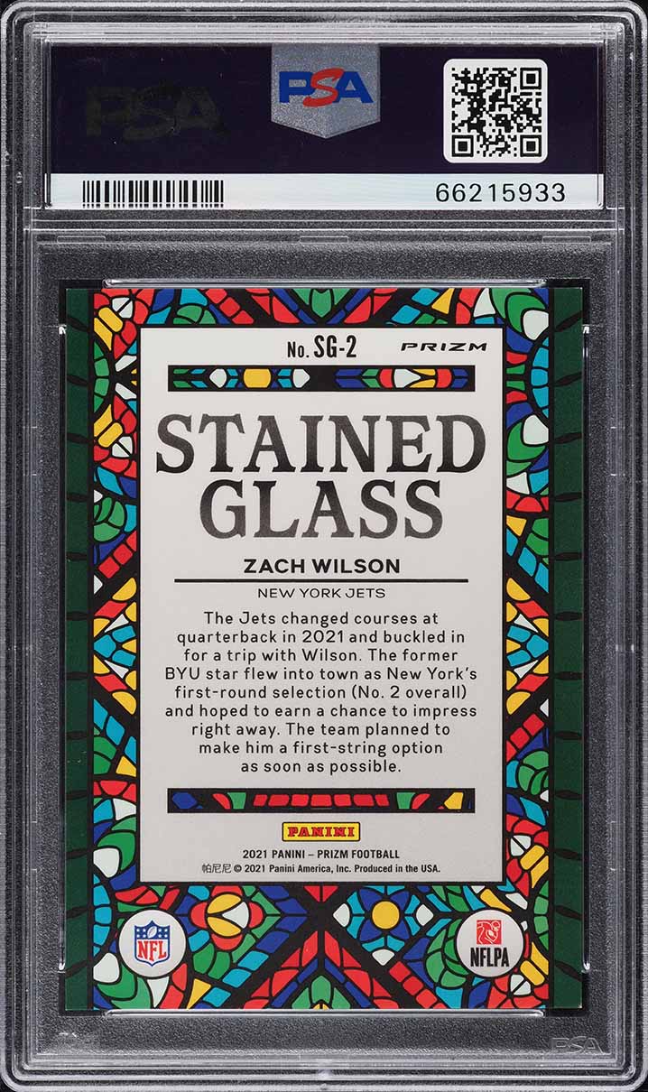 2021 Panini Prizm Stained Glass Zach Wilson ROOKIE #SG2 PSA 9 MINT