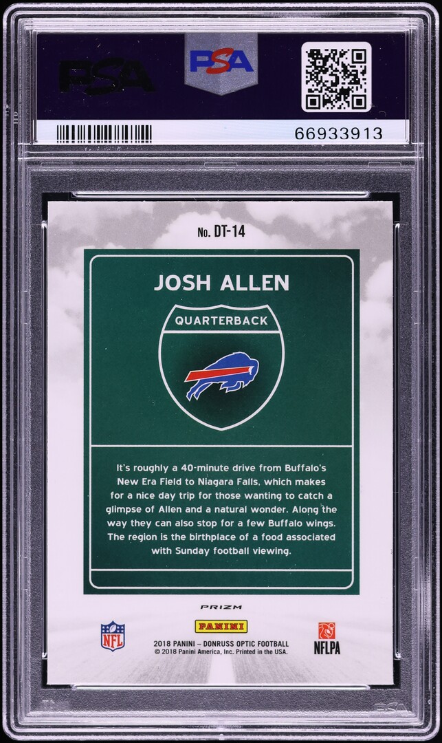2018 Donruss Optic Downtown Josh Allen ROOKIE #DT-14 PSA 10 GEM MINT