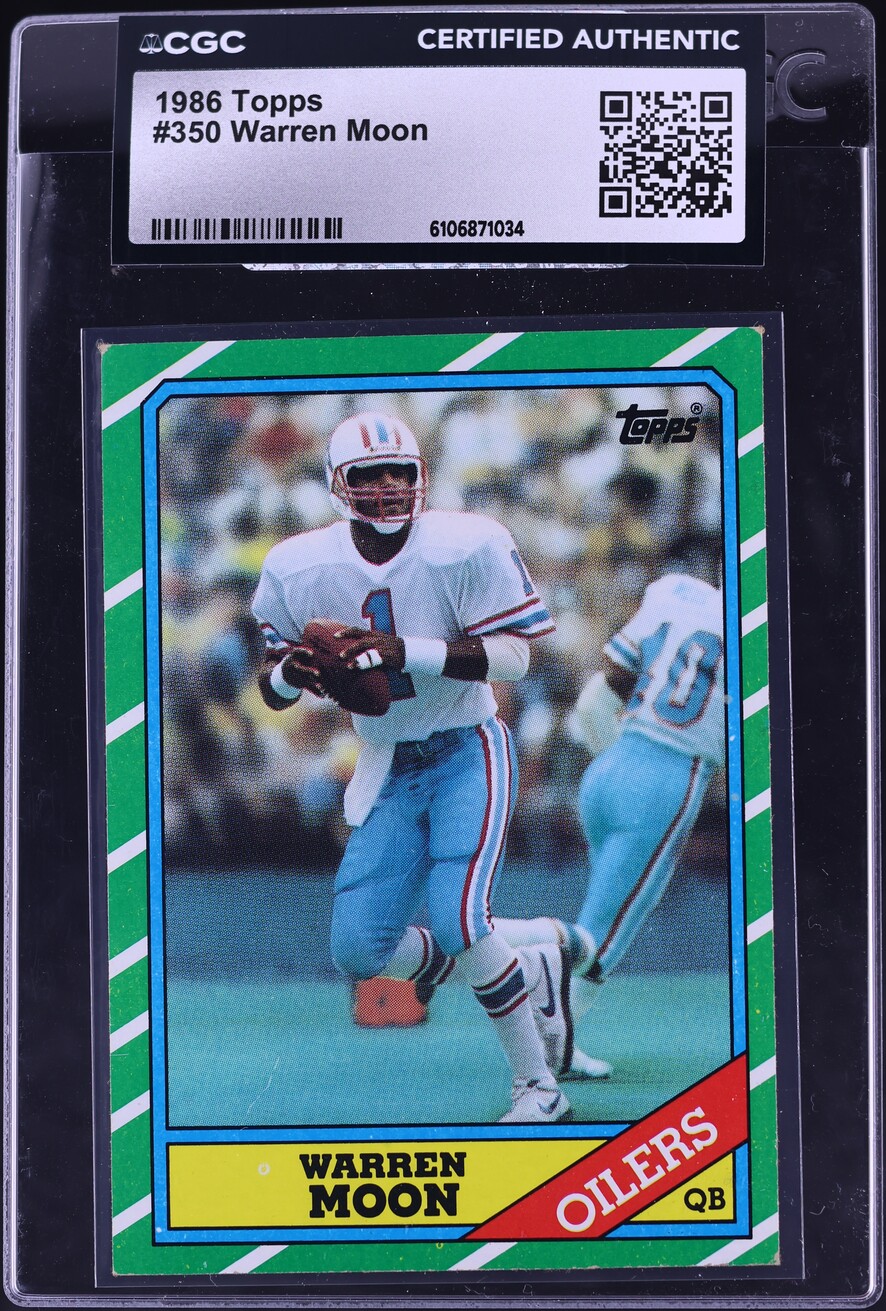 1986 Topps Football Warren Moon #350 CGC AUTH