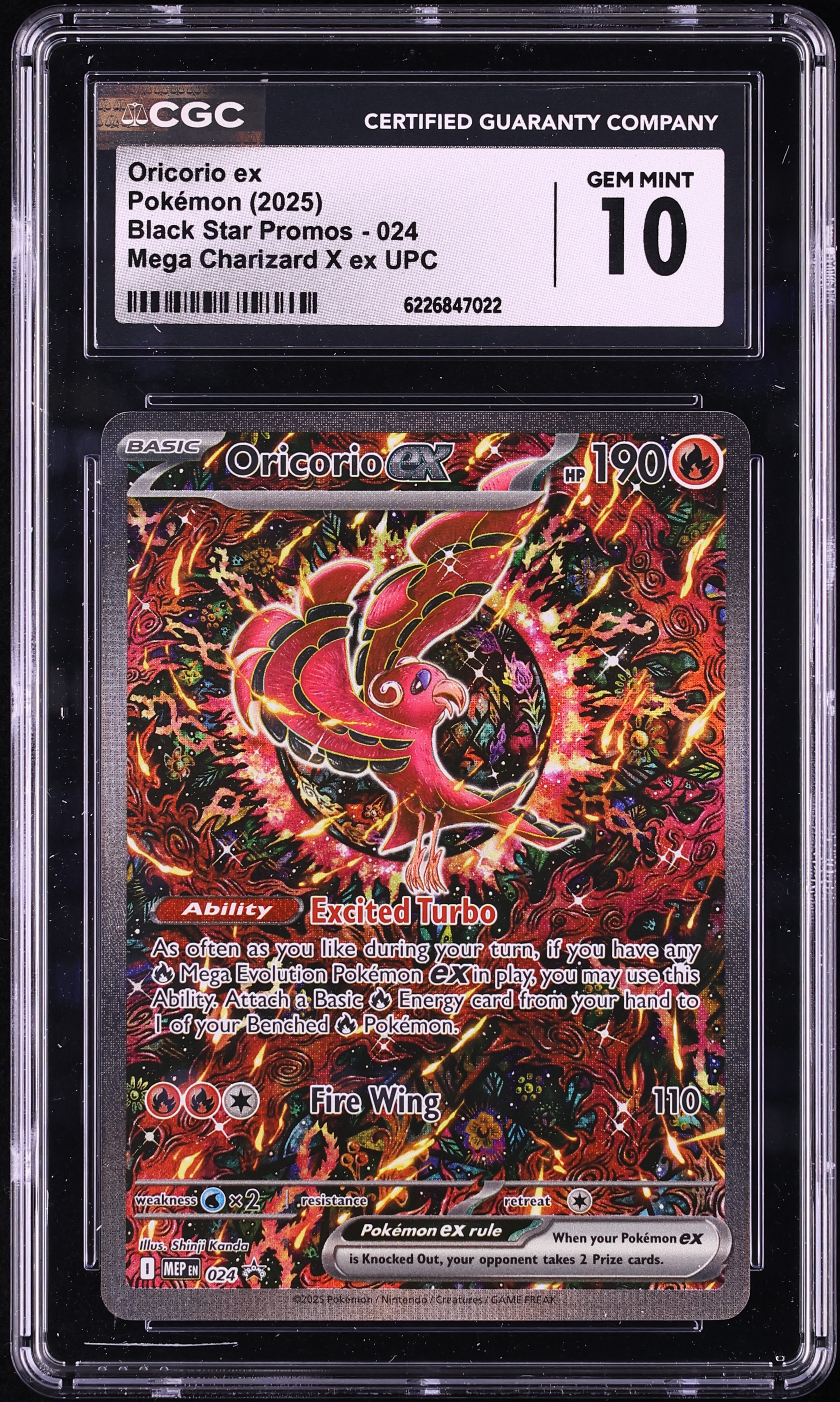 2025 Pokemon Mega Evolution Promo Charizard X Ultra Premium Full Art Oricorio Ex #24 CGC 10 GEM