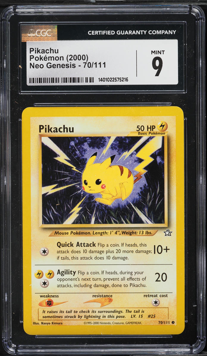 2000 Pokemon Neo Genesis Pikachu #70 CGC 9 MINT