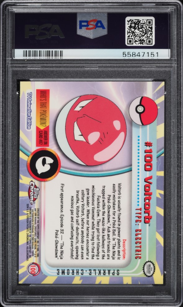 2000 Topps Chrome Pokemon Series 2 Sparkle Voltorb #100 PSA 10 GEM MINT