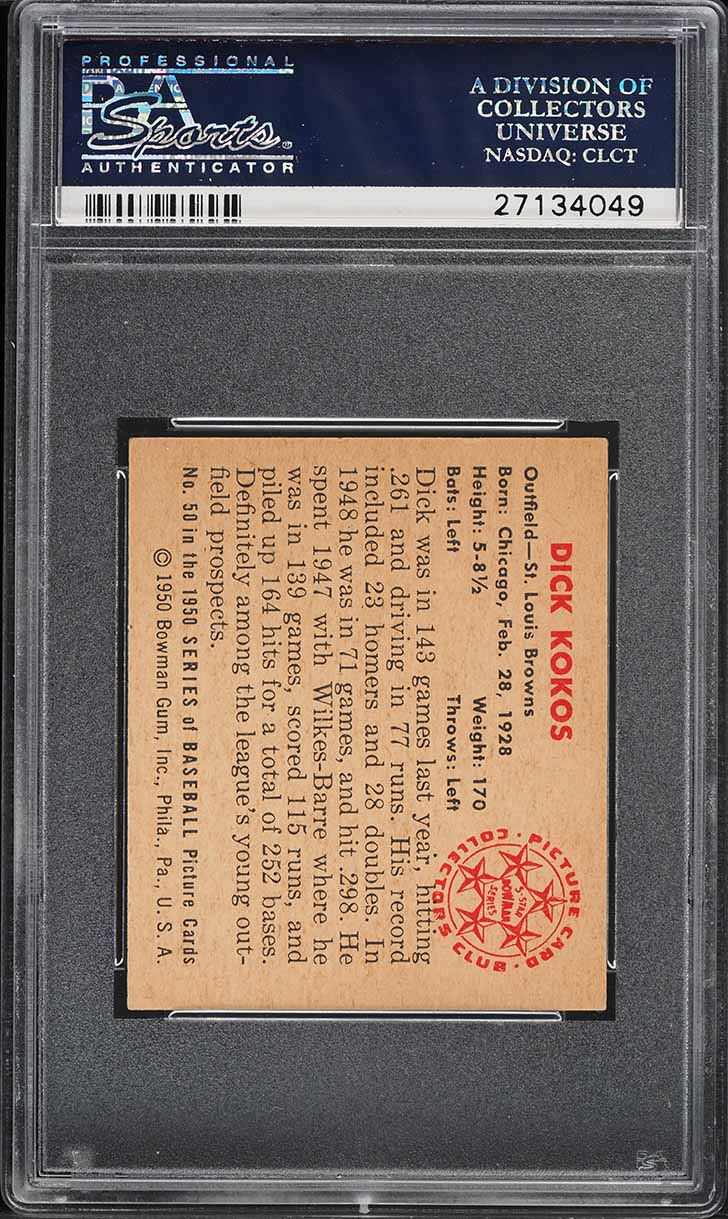 1950 Bowman Dick Kokos #50 PSA 6 EXMT