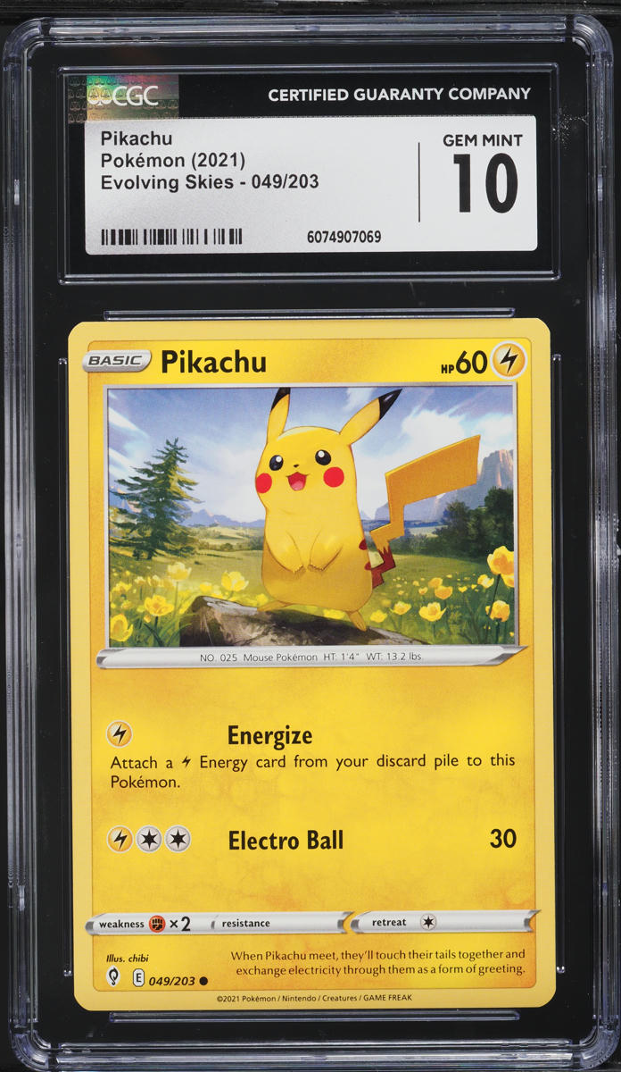 2021 Pokemon Sword & Shield Evolving Skies Pikachu #049 CGC 10 GEM MINT