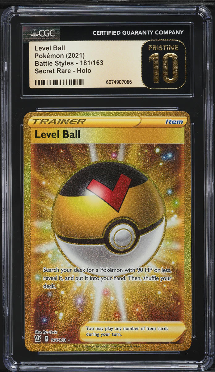 2021 Pokemon SWSH Battle Styles Gold Rare Level Ball #181 CGC 10 PRISTINE