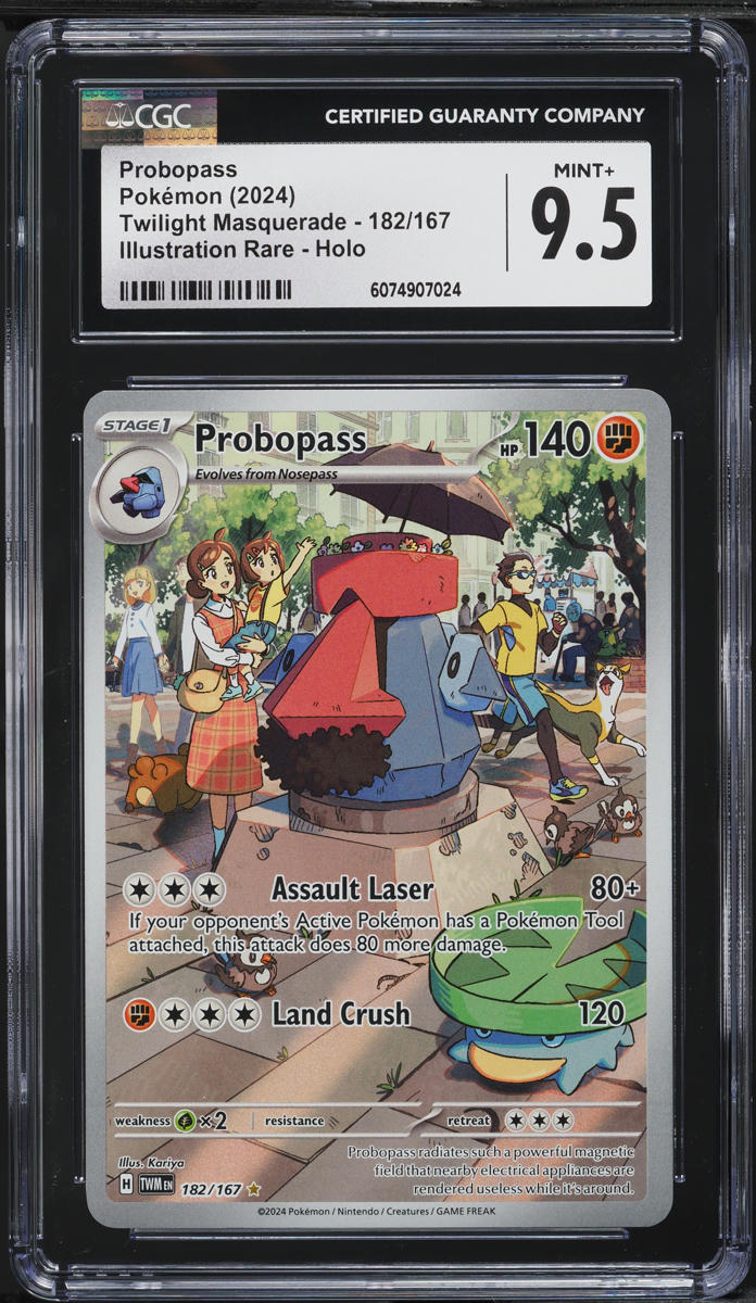 2024 Pokemon SV Twilight Masquerade IR Probopass #182 CGC 9.5 MINT+