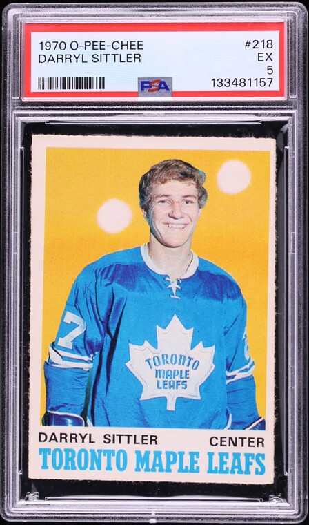 1970 O-Pee-Chee Hockey Darryl Sittler ROOKIE #218 PSA 5 EX