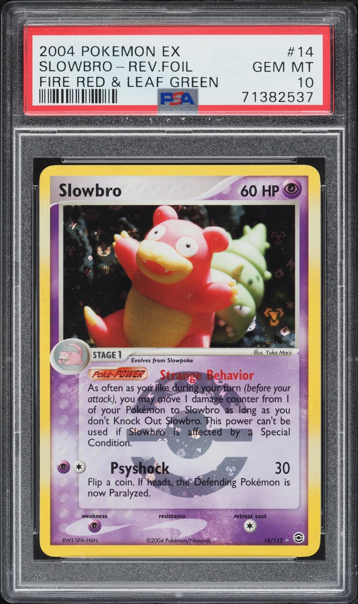 2004 Pokemon EX Fire Red & Leaf Green Reverse Holo Slowbro #14 PSA 10 GEM MINT