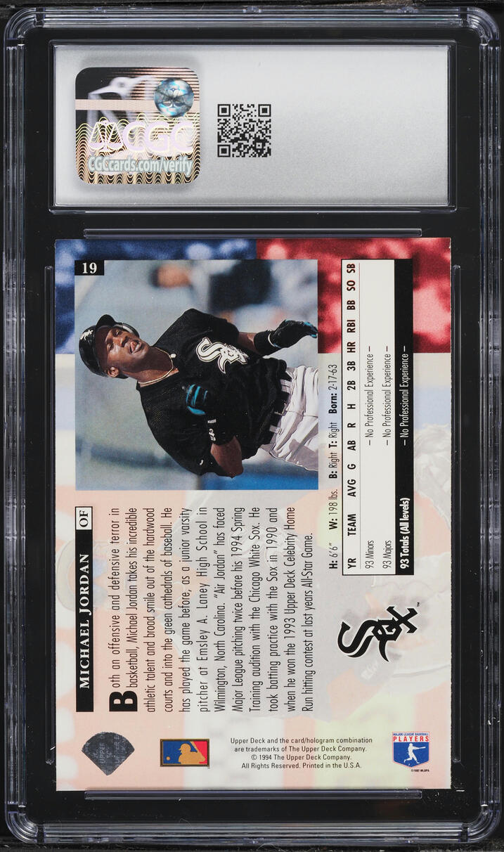 1994 Upper Deck Michael Jordan ROOKIE #19 CGC 9 MINT