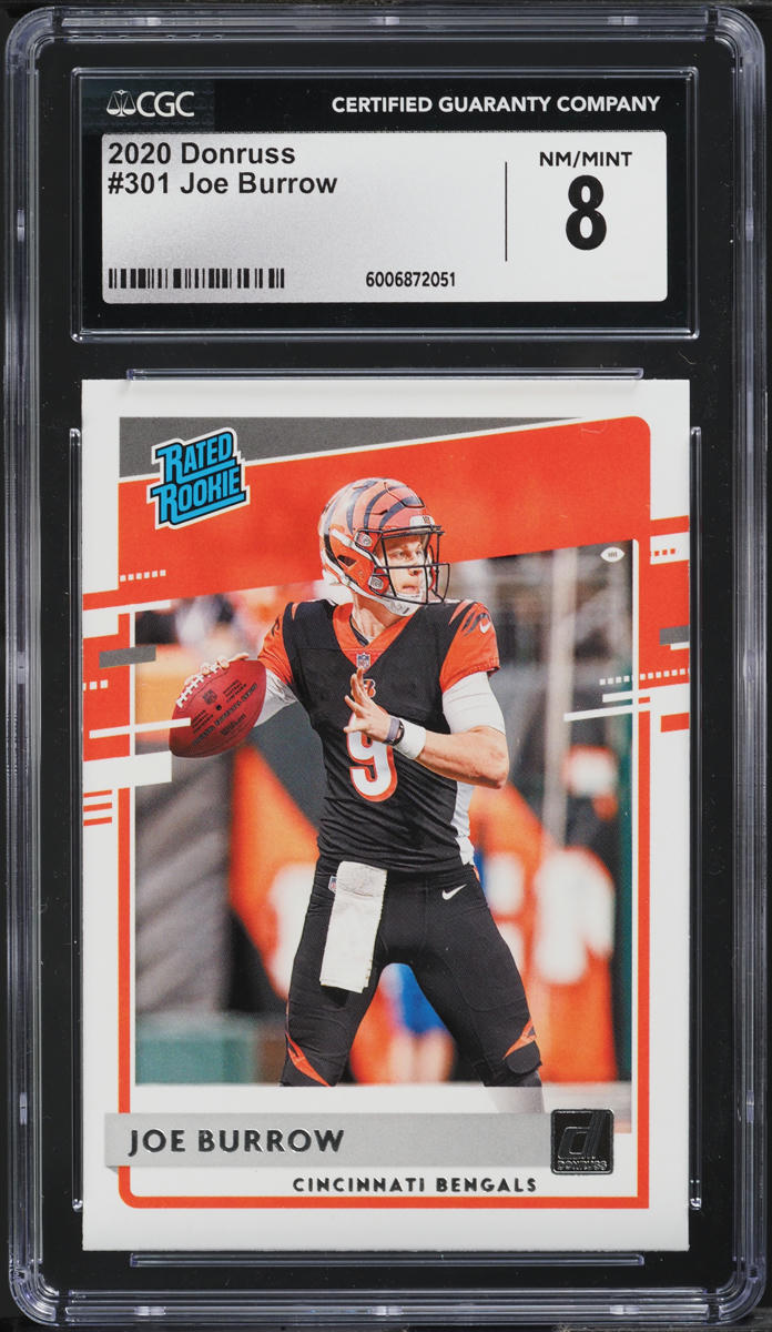 2020 Donruss Football Joe Burrow ROOKIE #301 CGC 8 NM-MT
