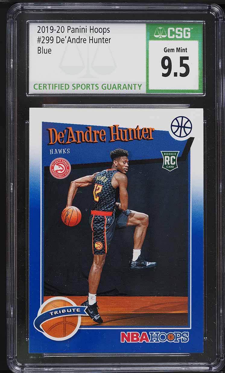 2019 Hoops Blue De'Andre Hunter ROOKIE #299 CSG 9.5 GEM MINT