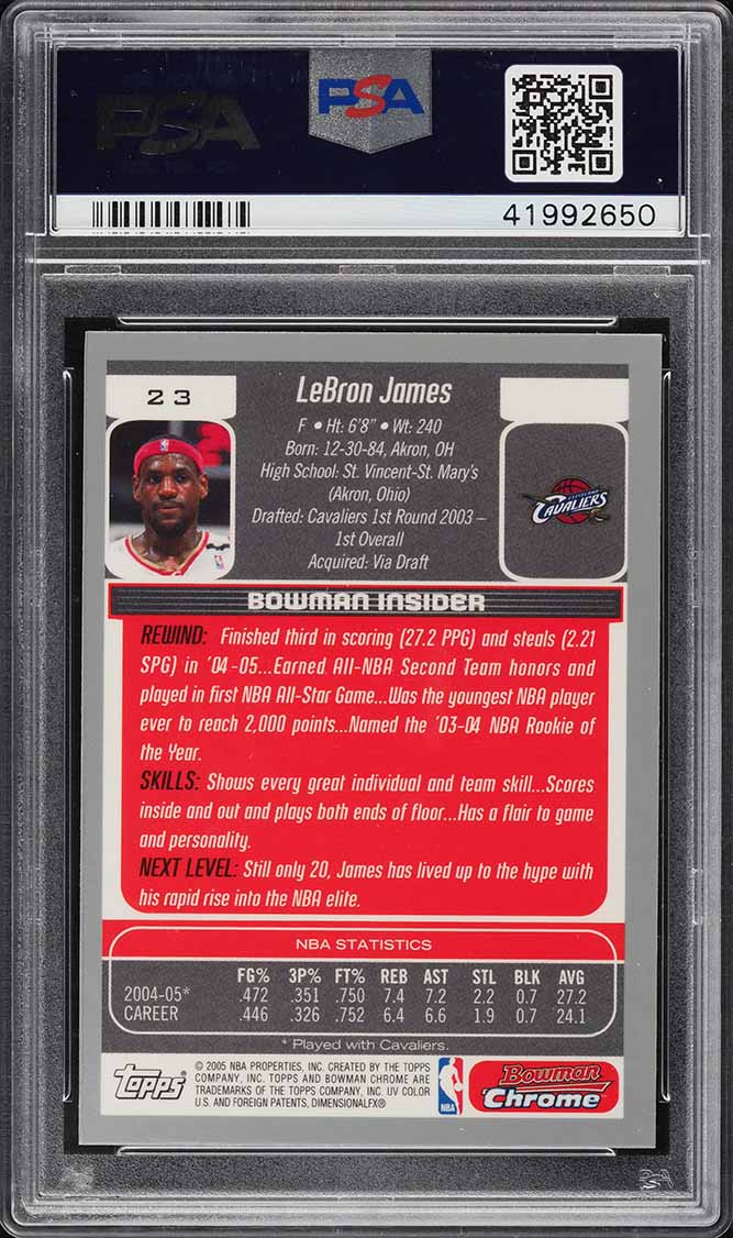 2005 Bowman Chrome LeBron James #23 PSA 10 GEM MINT