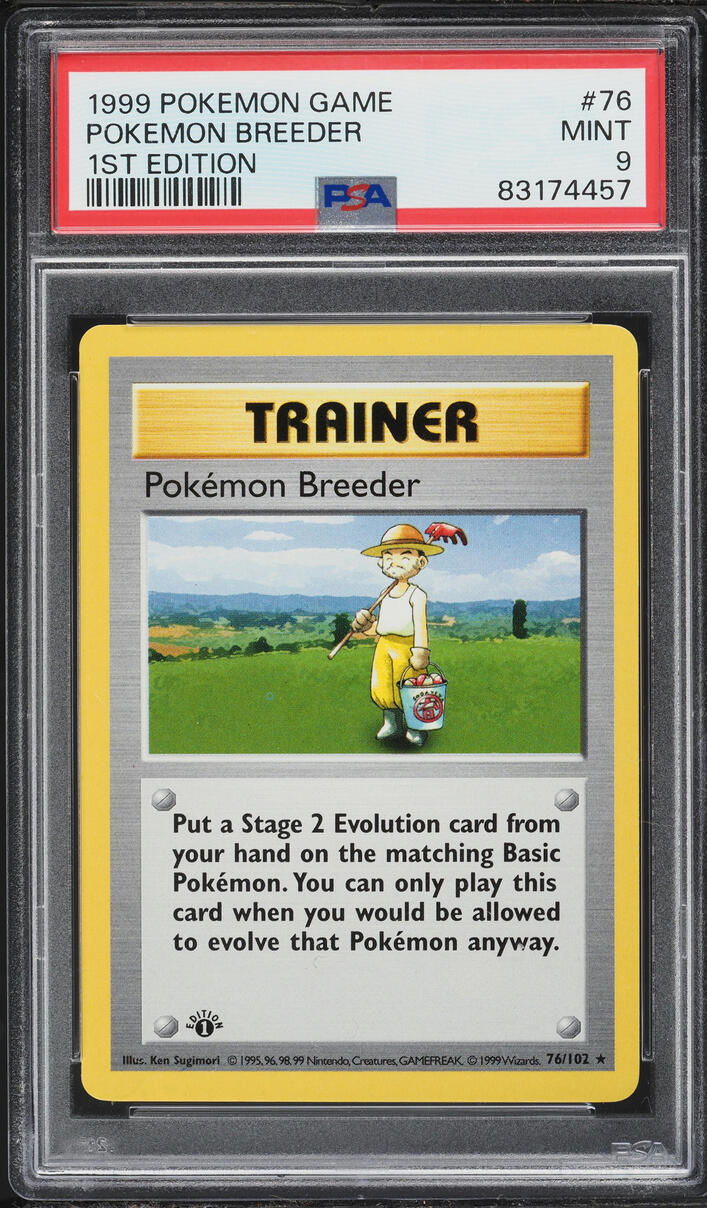 1999 Pokemon Base Set 1st Edition Pokemon Breeder #76 PSA 9 MINT