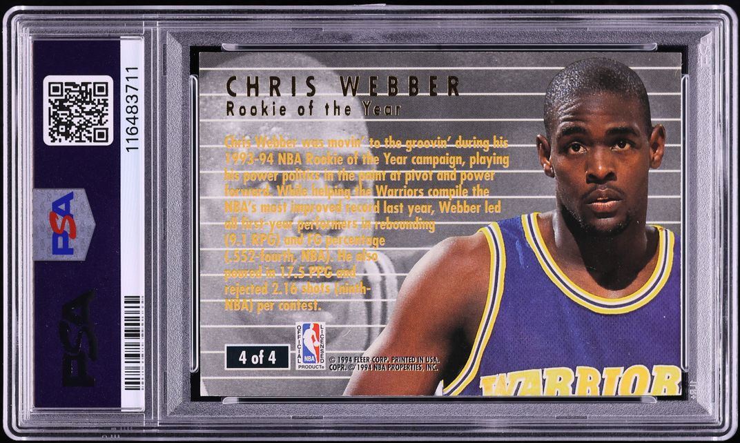 1994 Ultra Award Winners Chris Webber #4 PSA 6 EXMT