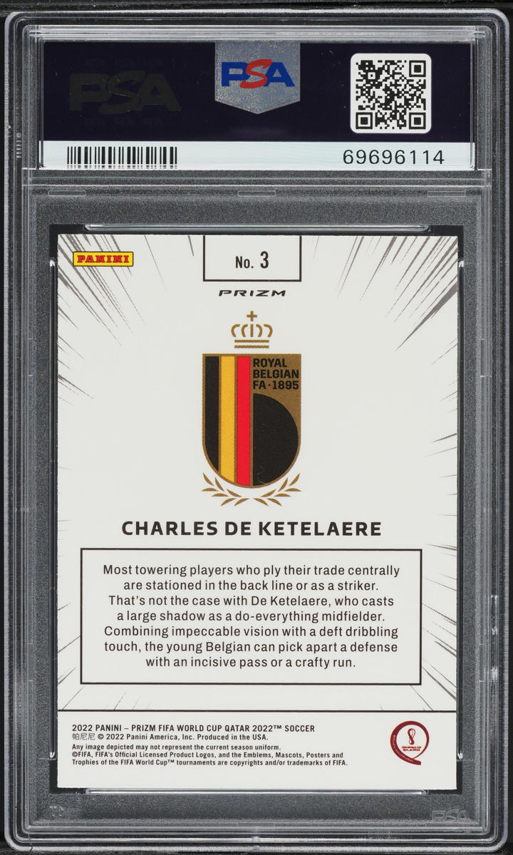 2022 Panini Prizm World Cup Qatar Manga Charles De Ketelaere #3 PSA 10 GEM MINT
