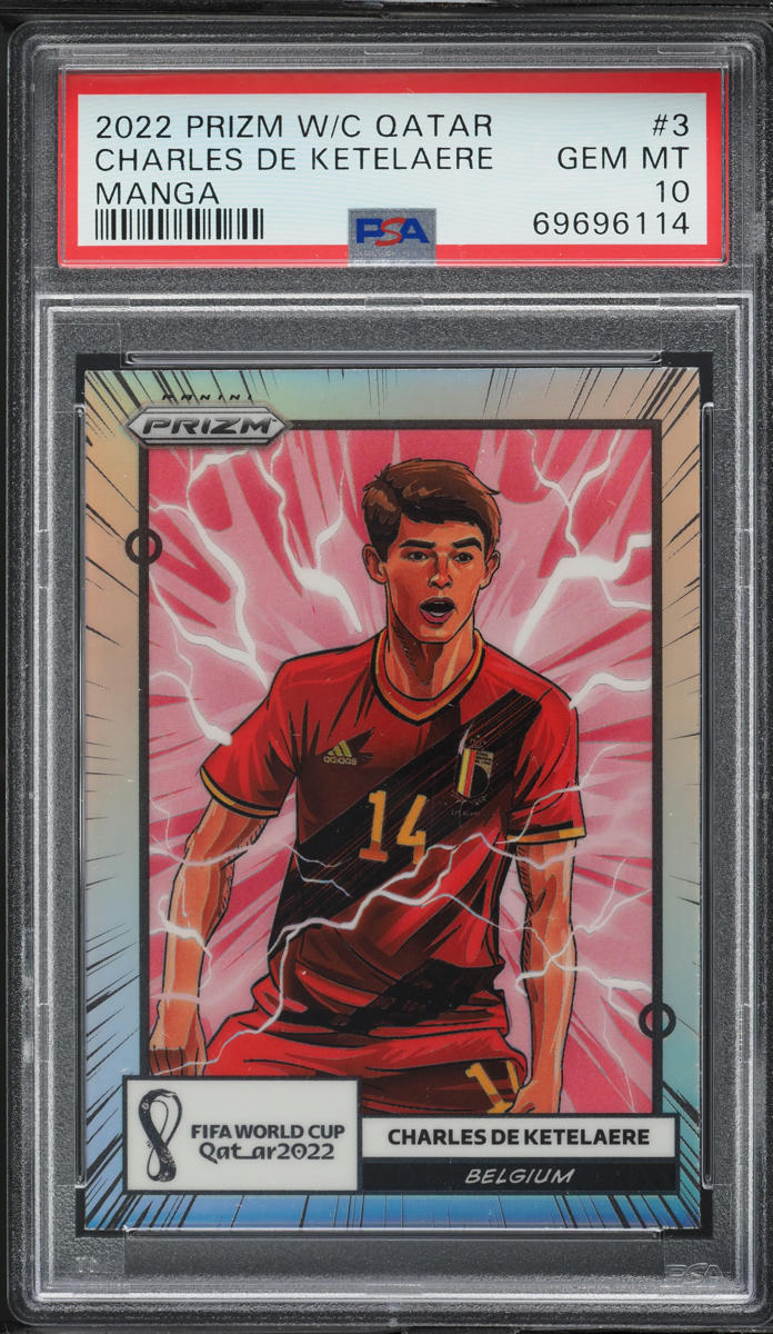 2022 Panini Prizm World Cup Qatar Manga Charles De Ketelaere #3 PSA 10 GEM MINT