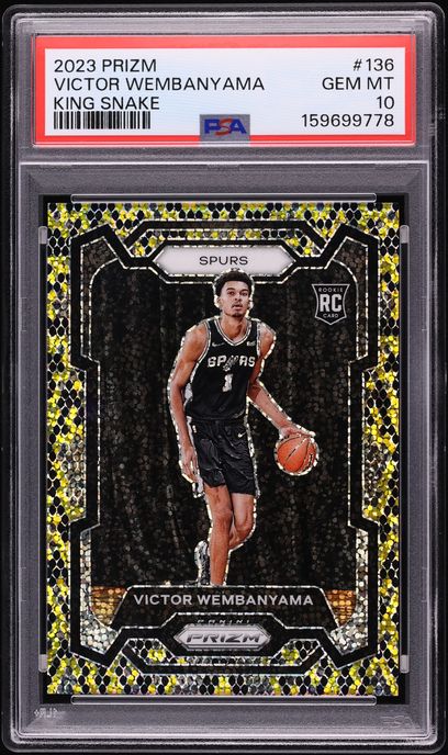 2023 Panini Prizm King Snake Victor Wembanyama ROOKIE #136 PSA 10 GEM MINT
