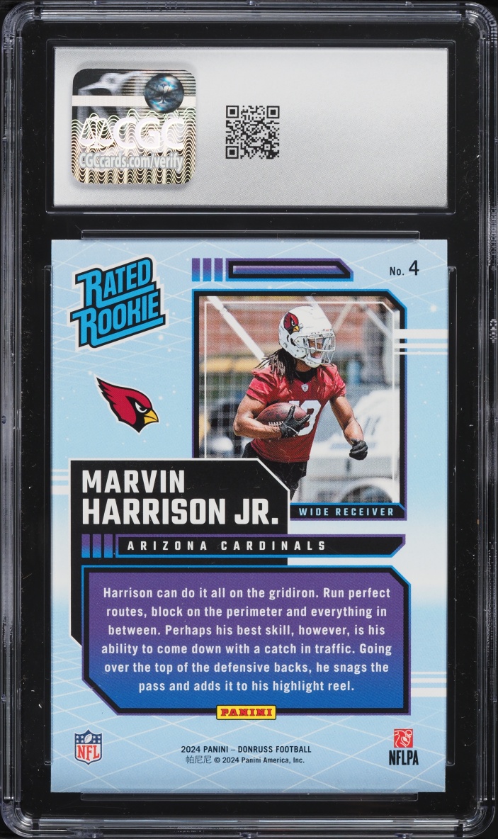 2024 Donruss Retro Marvin Harrison Jr. ROOKIE #4 CGC 10 GEM MINT