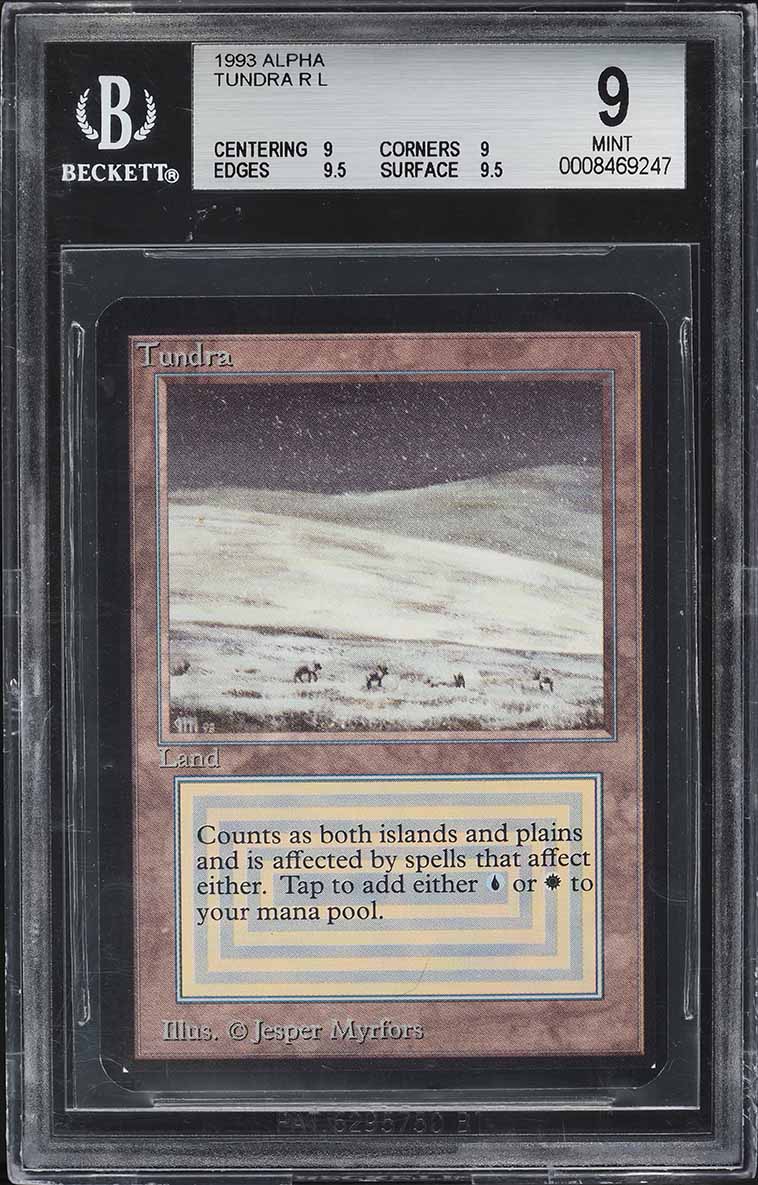 1993 Magic The Gathering MTG Alpha Dual Land Tundra BGS 9 MINT on