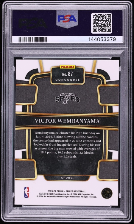 2023 Select Concourse Blue Victor Wembanyama ROOKIE #87 PSA 9 MINT