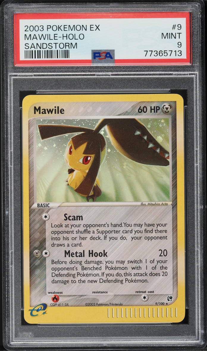 2003 Pokemon EX Sandstorm Holo Mawile #9 PSA 9 MINT