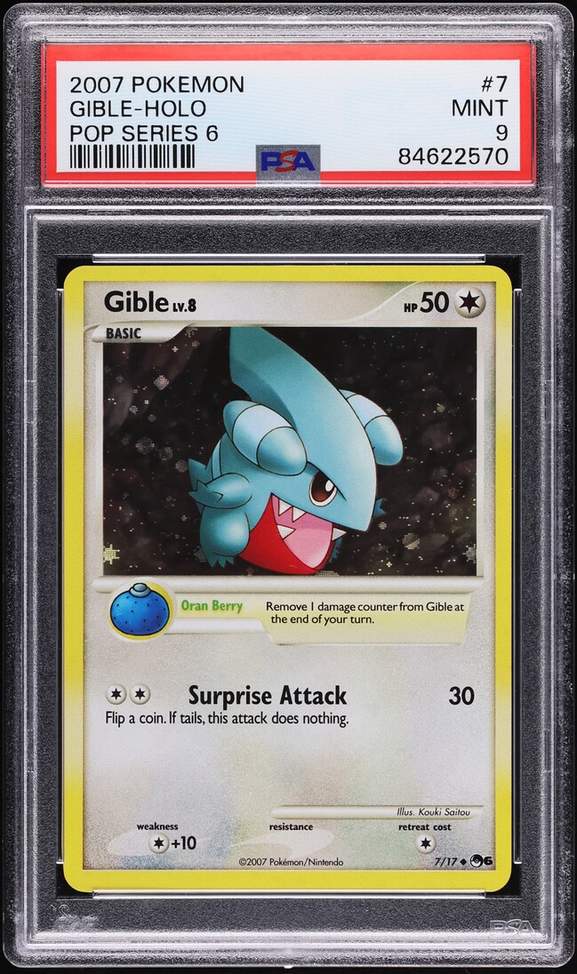 2007 Pokemon Pop Series 6 Holo Gible #7 PSA 9 MINT