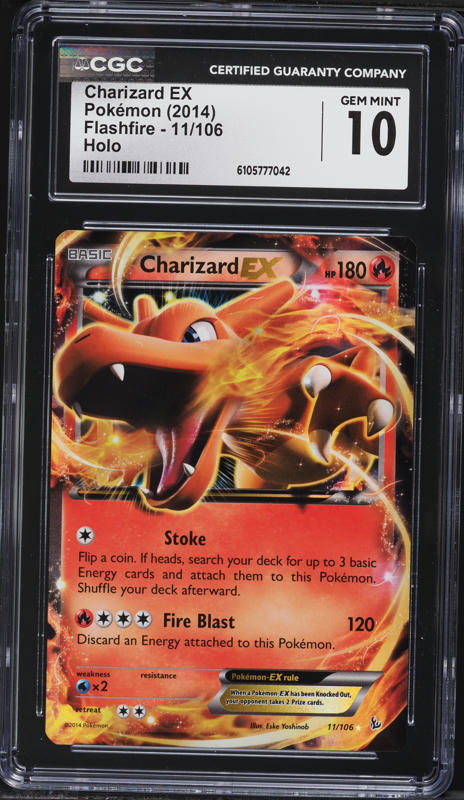 2014 Pokemon XY Flashfire Holo Charizard EX #11 CGC 7.5 NRMT+ on
