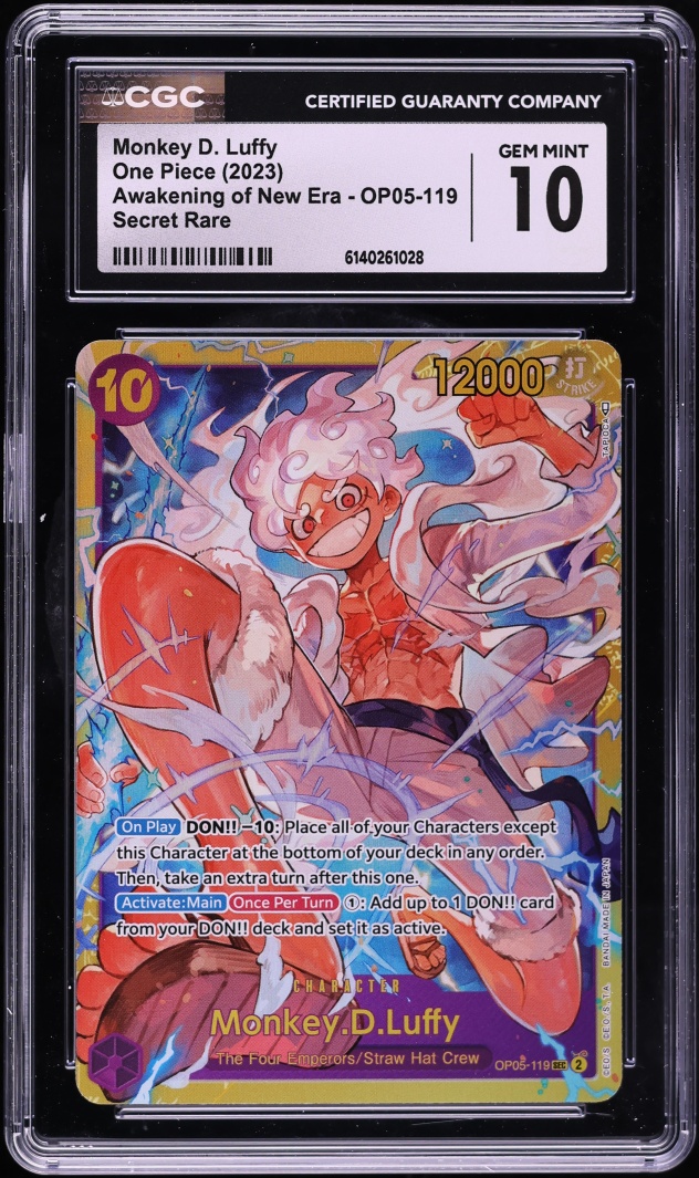2023 One Piece Awakening Of The New Era SEC Monkey D. Luffy #OP05-119 CGC 10 GEM MINT