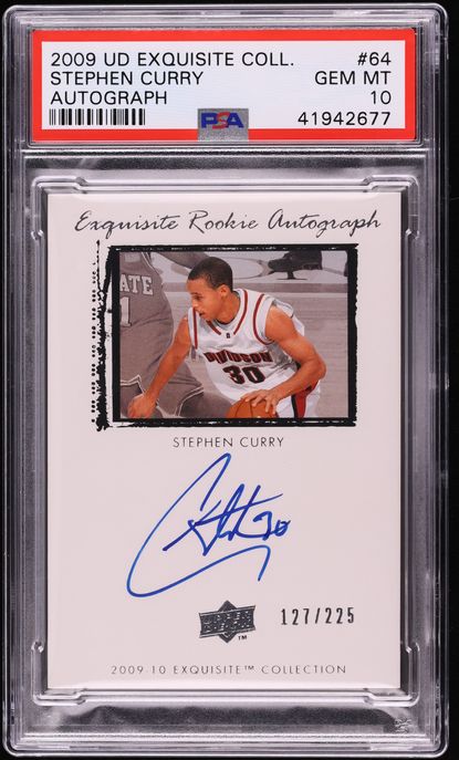 2009 Exquisite Collection Stephen Curry ROOKIE AUTO /225 #64 PSA 10 GEM MINT
