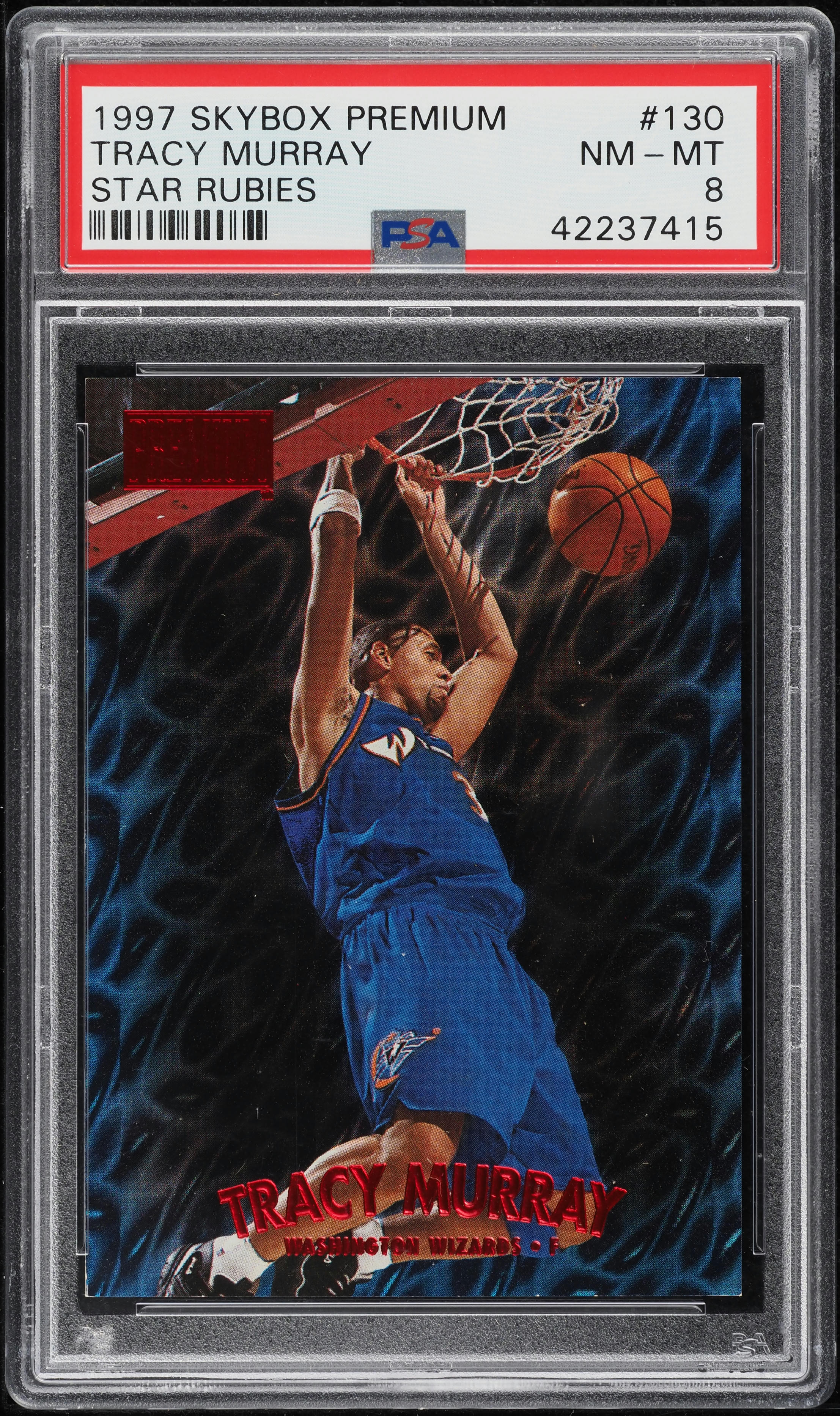 1997 Skybox Premium Star Rubies Tracy Murray /50 #130 PSA 8 NM-MT