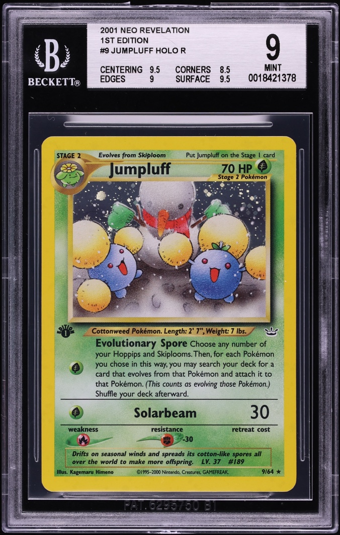 2001 Pokemon Neo Revelation 1st Edition Holo Jumpluff #9 BGS 9 MINT