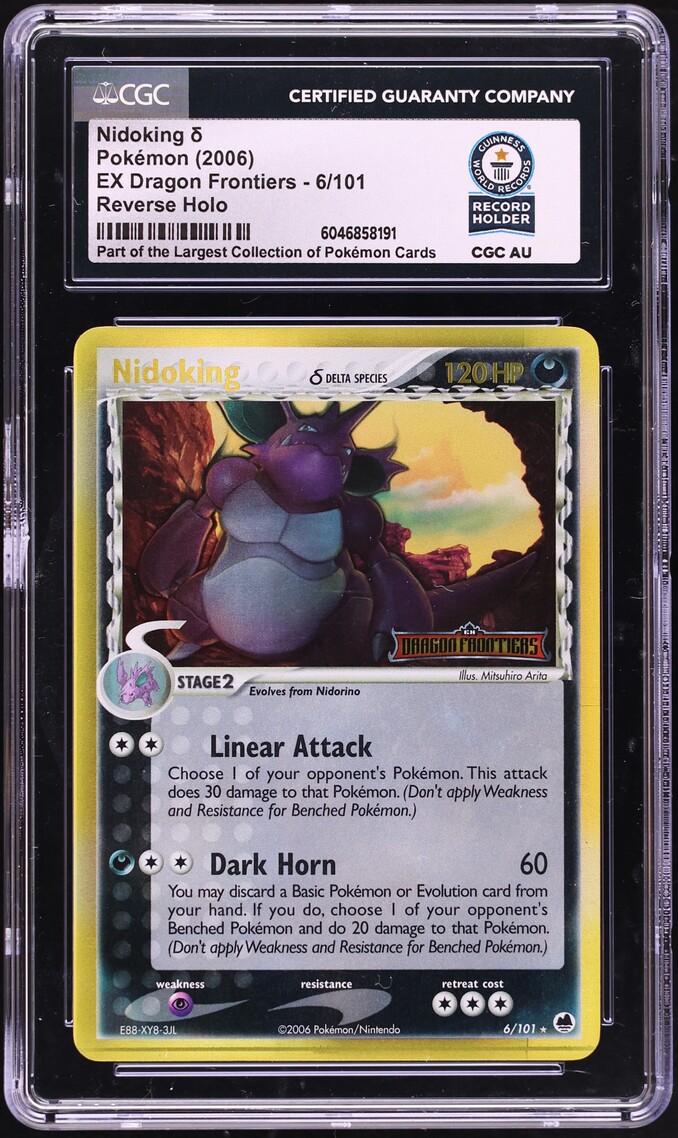 2006 Pokemon EX Dragon Frontiers Reverse Holo Nidoking #6 CGC AUTH on ...