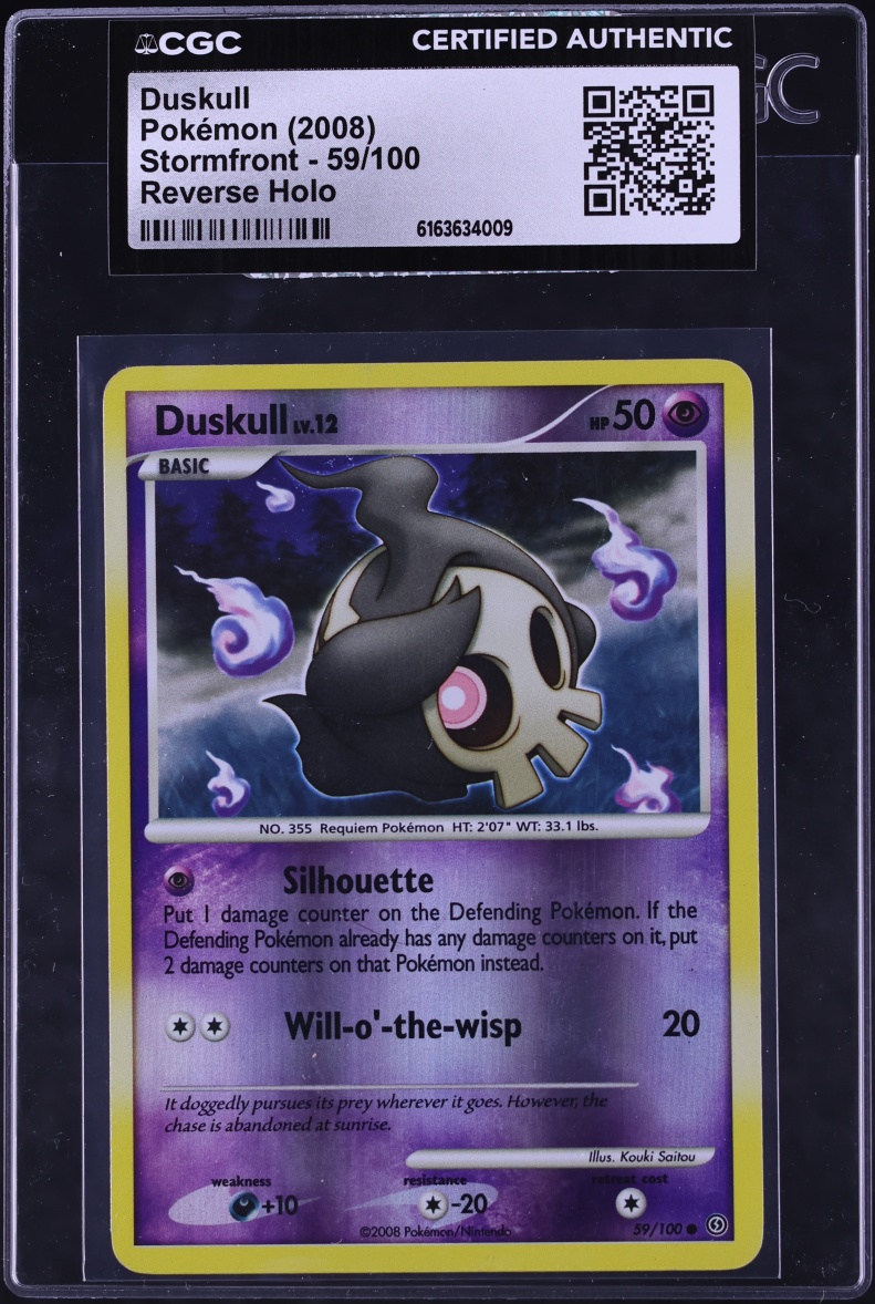 2008 Pokemon Diamond & Pearl Stormfront Reverse Holo Duskull #59 CGC AUTH