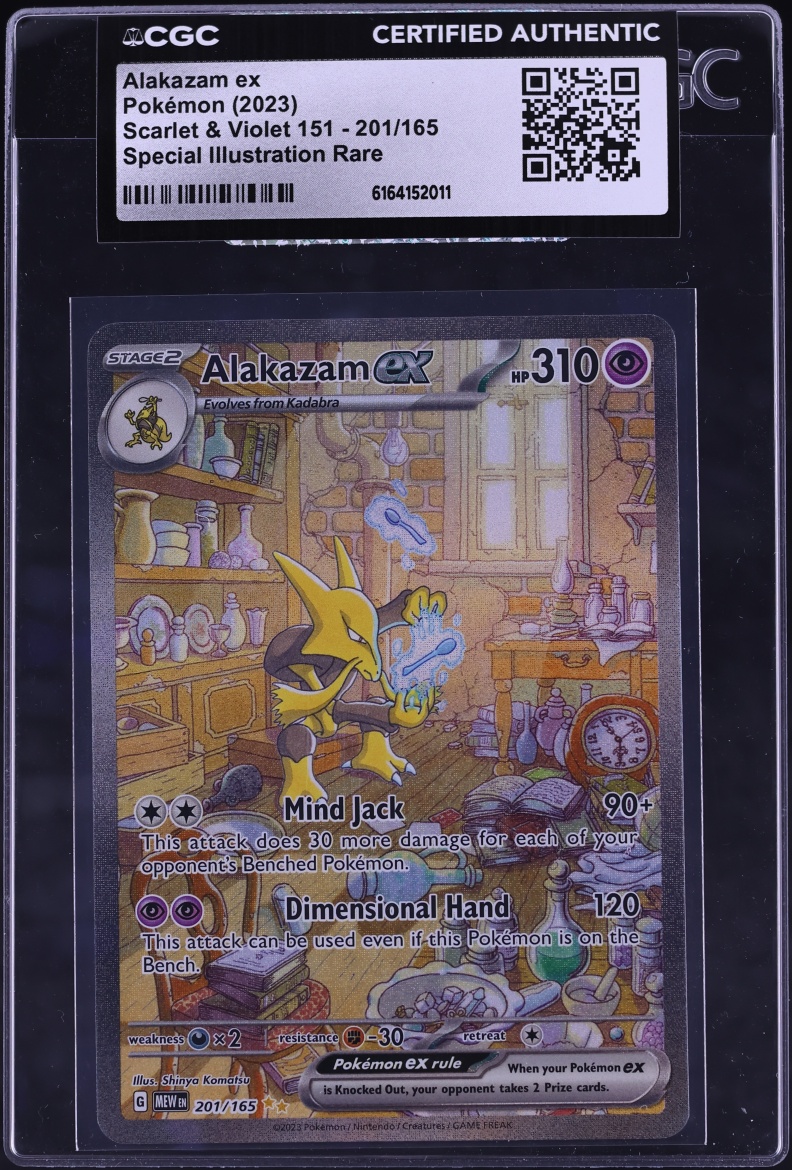 2023 Pokemon Scarlet & Violet 151 SIR Alakazam Ex #201 CGC AUTH