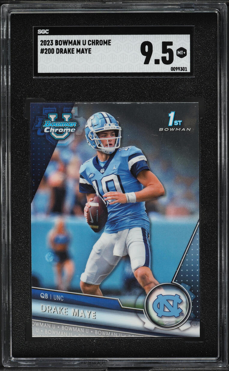 2023 Bowman Chrome University Drake Maye ROOKIE #200 SGC 9.5 MINT+