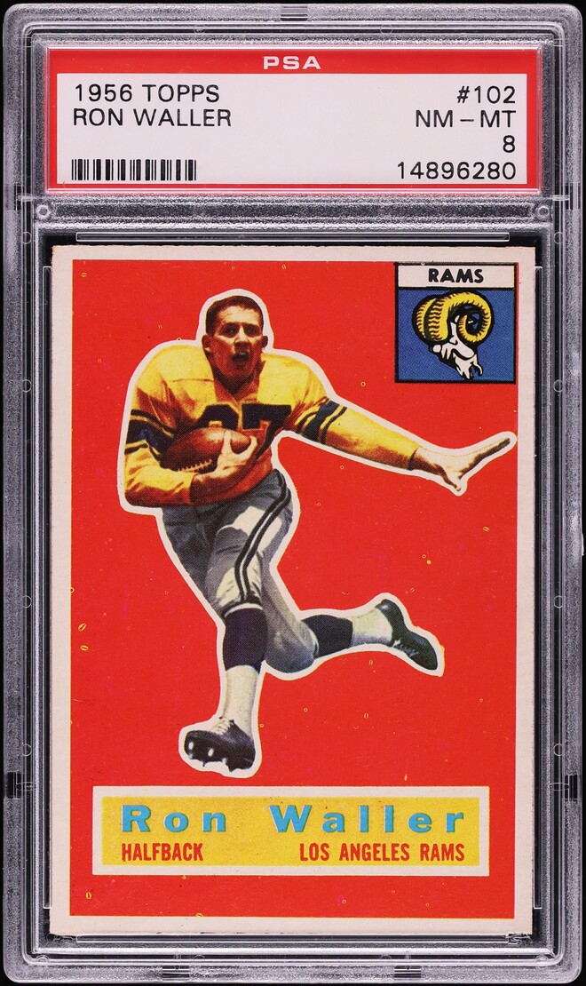 1956 Topps Football Ron Waller ROOKIE #102 PSA 8 NM-MT