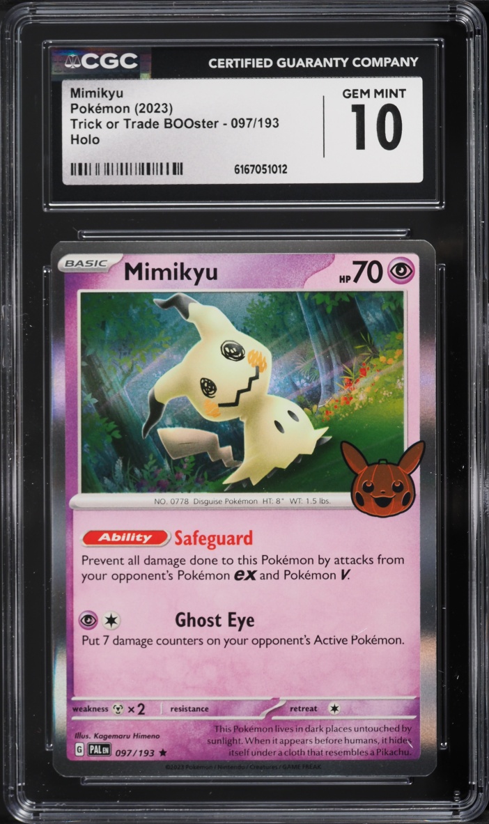 2023 Pokemon Scarlet & Violet Paldea Evolved Trick Or Trade Holo Mimikyu #97 CGC 10 GEM MINT