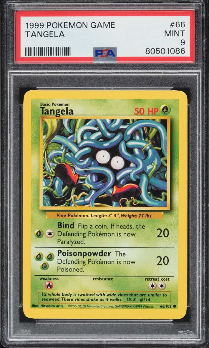 1999 Pokemon Base Set Tangela #66 PSA 9 MINT