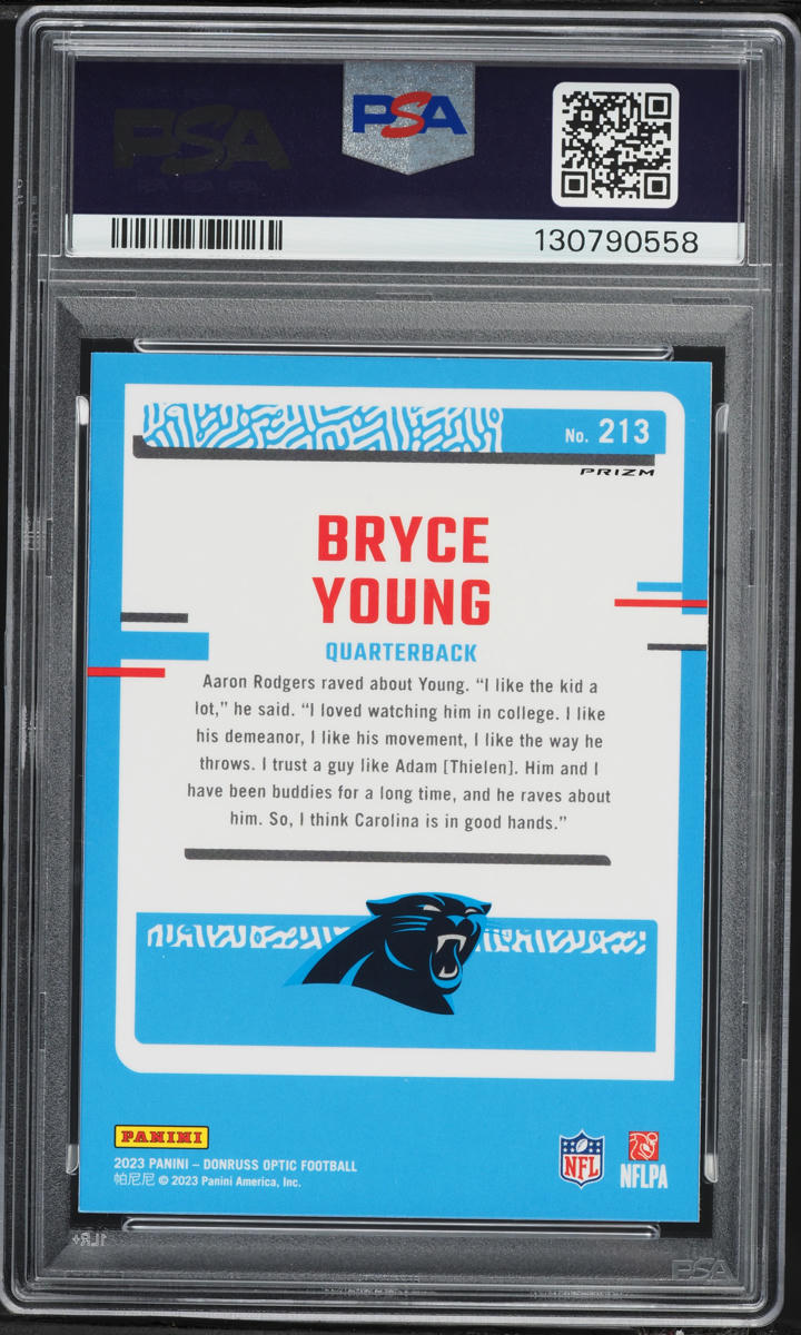 2023 Donruss Optic Holo Bryce Young ROOKIE #213 PSA 8 NM-MT