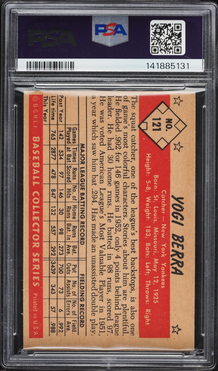 1953 Bowman Color Yogi Berra #121 PSA 4.5 VGEX+