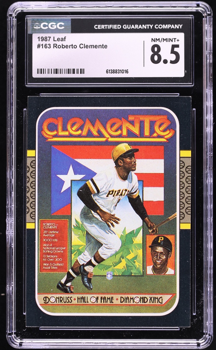 1987 Leaf Roberto Clemente #163 CGC 8.5 NM-MT+