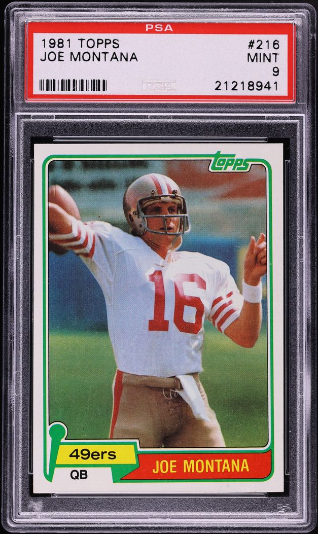 1981 Topps Football Joe Montana ROOKIE #216 PSA 9 MINT